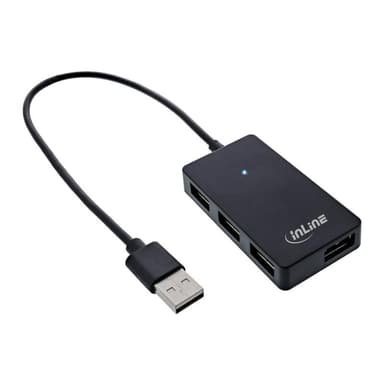 INLINE USB 2.0 HUB 4 Port schwarz mit Kabel 30cm
