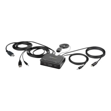 STARTECH.COM 2-Port Hybrid USB-C HDMI Kabel KVM-Switch 4K 60Hz Mini KVM mit 1,8m