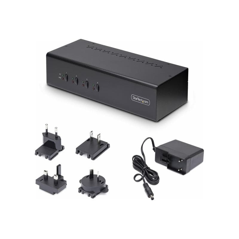 STARTECH.COM 4-Port KVM Switch Dual Monitor DisplayPort 4K 60Hz