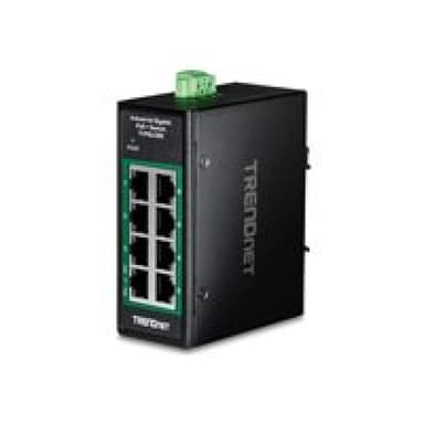TRENDNET 8-Port Industrial Gigabit PoE+ DIN-Rail Mini Switch