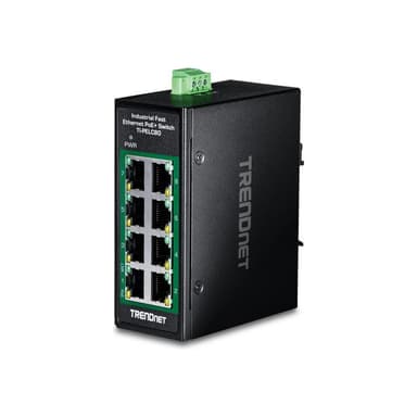TRENDNET 8-Port Industrial Fast Ethern. PoE+ DIN-Rail Switch