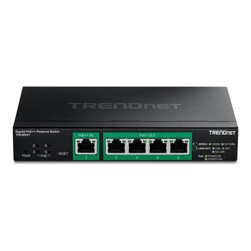 TRENDNET 5-Port Gigabit PoE++ Powered Managed Switch PoE PT