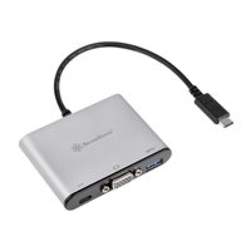 SILVERSTONE SST-EP06C - USB 3.1 Type-C to VGA/USB Type C/USB Type A Adapter Hub