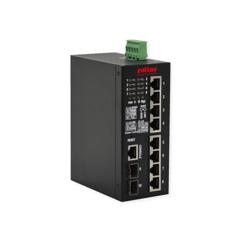 ROLINE Industr. Gigabit Eth. Switch 8x+ 2x dual-speed SFP managed