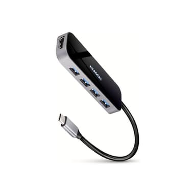 AXAGON HMC-6H4A USB-Hub, 4x USB-A + HDMI, USB-C 3.2 Gen 1, PD 100W - 20 cm USB-C-Kabel (HMC-6H4A)