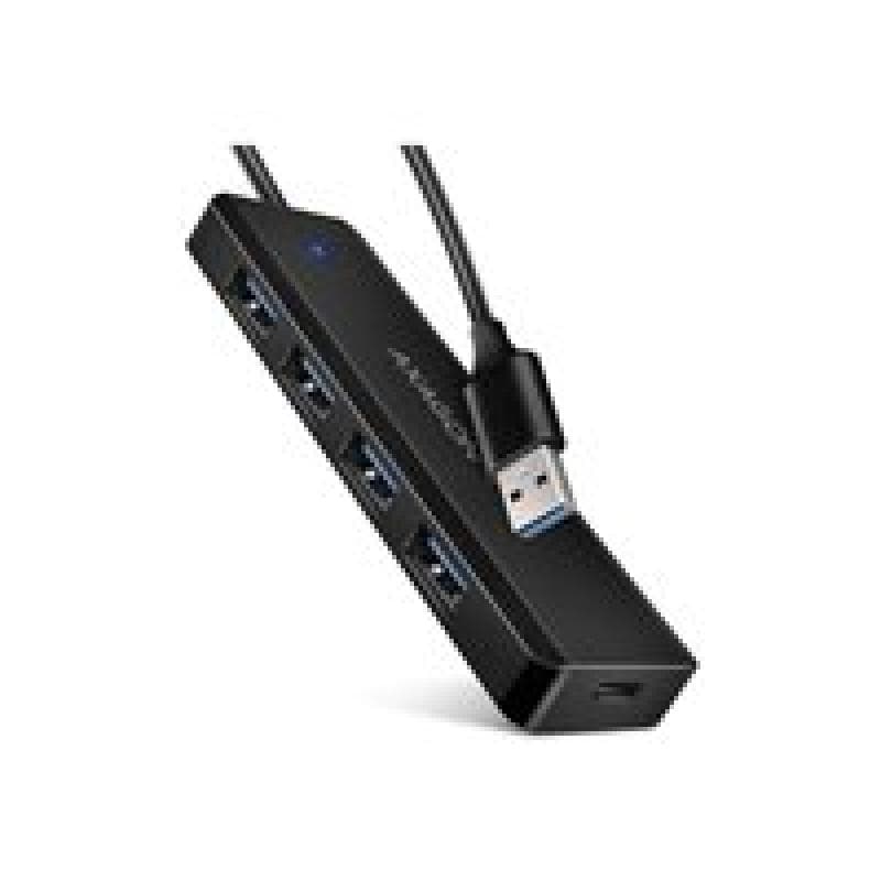 AXAGON HUE-C1A Superspeed USB-A Travel Hub, 4x USB 3.0 - 20cm, schwarz (HUE-C1A)