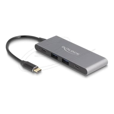 DELOCK 4 Port USB Type-C Hub mit 2 x Typ-A und 2 10 Gbps (64111)