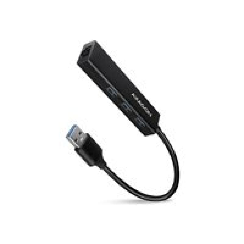 AXAGON HMA-GL3A Multiport-Hub, USB 3.0 Typ A, Gbit-LAN, 3x USB-A, microSD (HMA-GL3A)