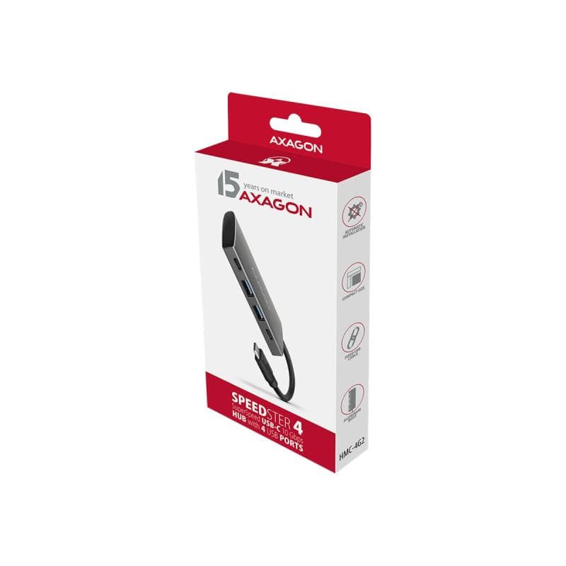 AXAGON HMC-4G2 Multiport-Hub USB 3.1 HDMI Gbit-LAN 2x USB-A USB-C (HMC-4G2)