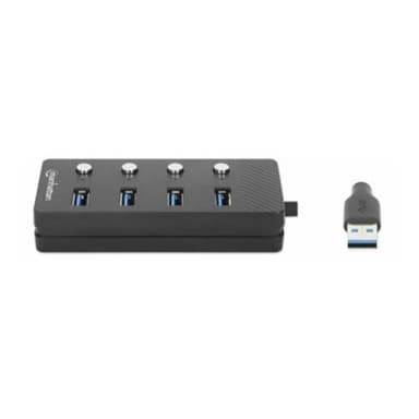 MANHATTAN 4-Port USB 3.0 Typ-A Hub USB-A-Stecker auf vier USB-A-Buchsen 5 Gbit/s SuperSpeed (180887)