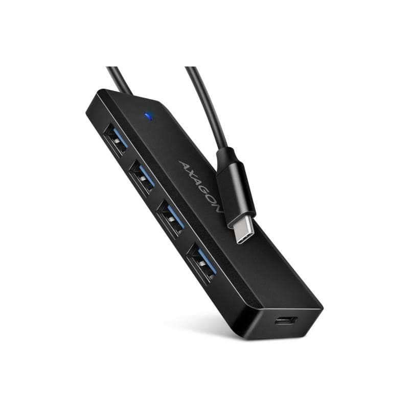 AXAGON HUE-C1C Superspeed USB-C Travel Hub, 4x USB 3.0 - 20cm, schwarz (HUE-C1C)