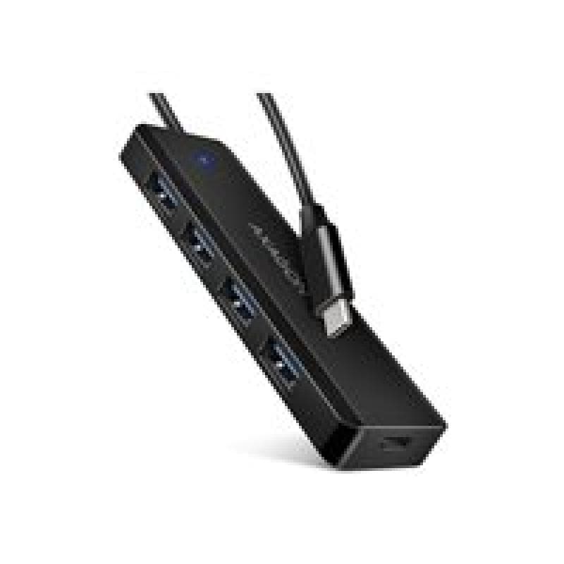 AXAGON HUE-C1C Superspeed USB-C Travel Hub, 4x USB 3.0 - 20cm, schwarz (HUE-C1C)