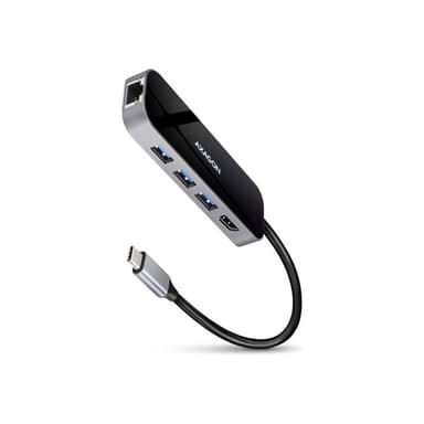 AXAGON HMC-6GL Schnittstellen-Hub USB 3.2 Gen 1 (3.1 Gen 1) Type-C 5000 Mbit/s Schwarz - Grau