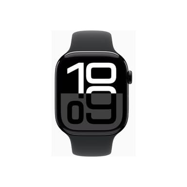 APPLE Watch Series 10 GPS 46mm Aluminium Diamantschwarz Sportarmband schwarz - M/L