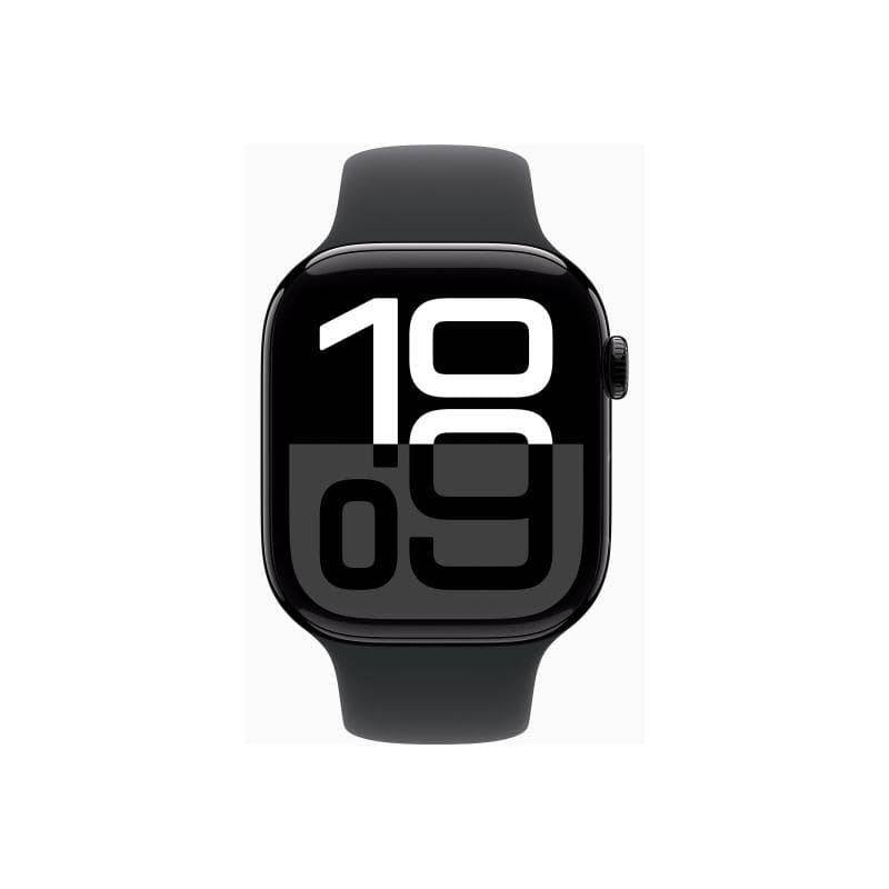 APPLE Watch Series 10 GPS 46mm Aluminium Diamantschwarz Sportarmband schwarz - M/L