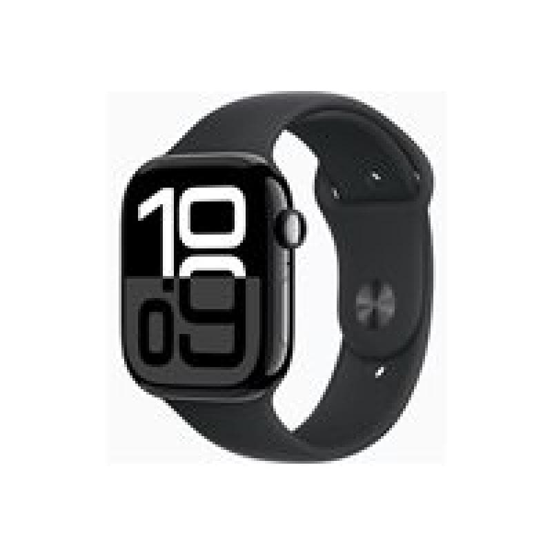APPLE Watch Series 10 GPS 46mm Aluminium Diamantschwarz Sportarmband schwarz - M/L