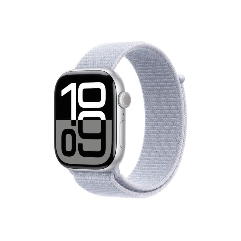 APPLE Watch Series 10 GPS 46mm Silver Aluminium Case with Blue Cloud Sport Loop