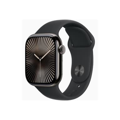 APPLE Watch Series 10 GPS + Cellular 42mm Slate Titanium Case with Black Sport Band - M/L