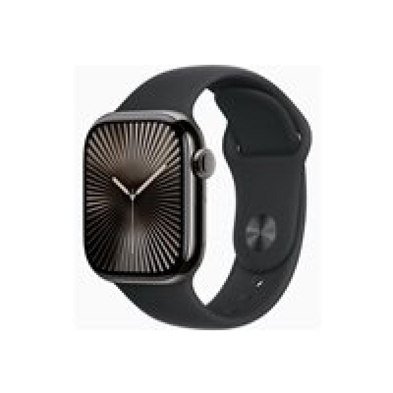 APPLE Watch Series 10 GPS + Cellular 42mm Slate Titanium Case with Black Sport Band - M/L