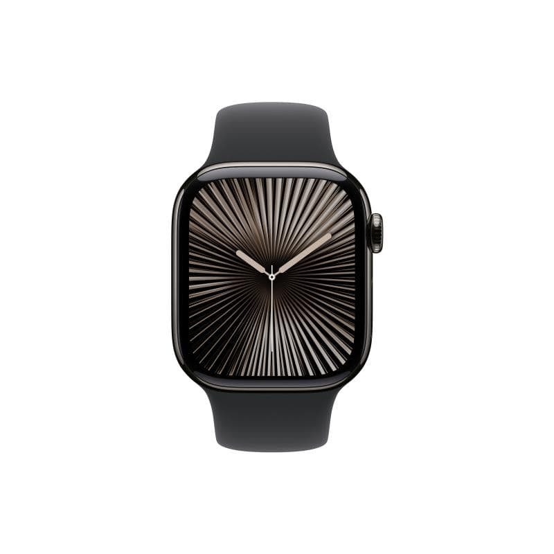 APPLE Watch Series 10 GPS + Cellular 42mm Slate Titanium Case with Black Sport Band - S/M