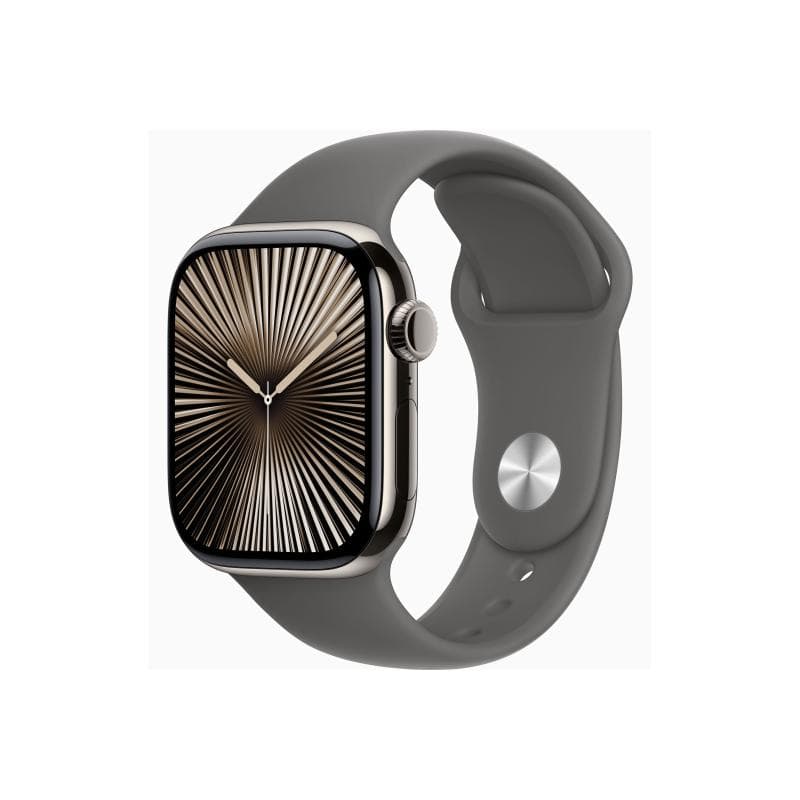 APPLE Watch Series 10 GPS + Cellular 42mm Natural Titanium Case with Stone Grey Sport Band - S/M