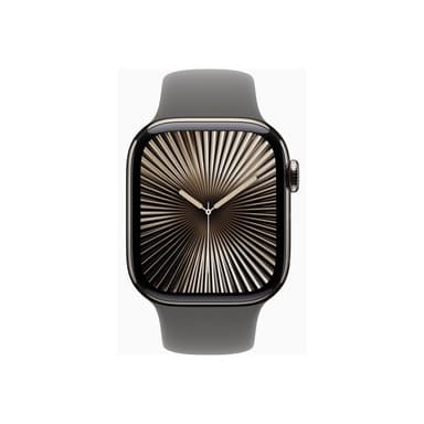 APPLE Watch Series 10 GPS + Cellular 42mm Natural Titanium Case with Stone Grey Sport Band - S/M