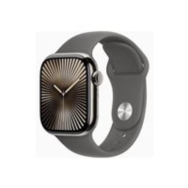 APPLE Watch Series 10 GPS + Cellular 42mm Natural Titanium Case with Stone Grey Sport Band - S/M