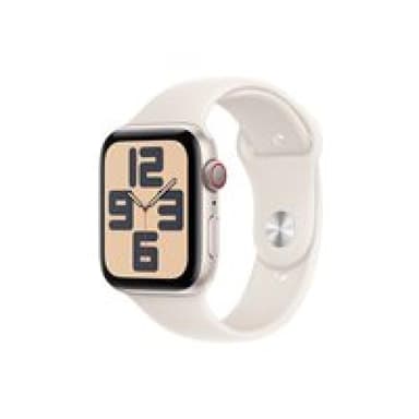 APPLE Watch SE GPS + Cellular 44mm Starlight Aluminium Case with Starlight Sport Band - S/M
