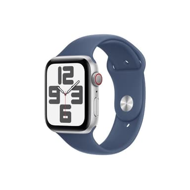 APPLE Watch SE GPS + Cellular 44mm Silver Aluminium Case with Denim Sport Band - S/M