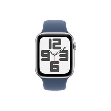 APPLE Watch SE GPS + Cellular 44mm Silver Aluminium Case with Denim Sport Band - S/M