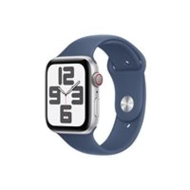 APPLE Watch SE GPS + Cellular 44mm Silver Aluminium Case with Denim Sport Band - S/M