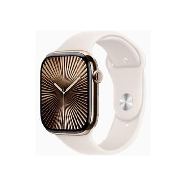 APPLE Watch Series 10 GPS + Cellular 46mm Gold Titanium Case with Starlight Sport Band - M/L