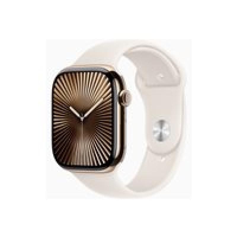 APPLE Watch Series 10 GPS + Cellular 46mm Gold Titanium Case with Starlight Sport Band - M/L