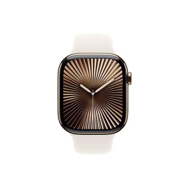 APPLE Watch Series 10 GPS + Cellular 46mm Gold Titanium Case with Starlight Sport Band - S/M