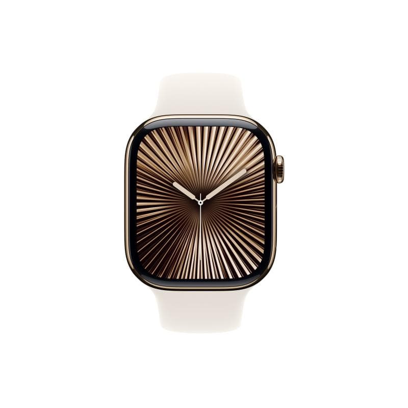 APPLE Watch Series 10 GPS + Cellular 46mm Gold Titanium Case with Starlight Sport Band - S/M