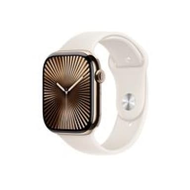 APPLE Watch Series 10 GPS + Cellular 46mm Gold Titanium Case with Starlight Sport Band - S/M