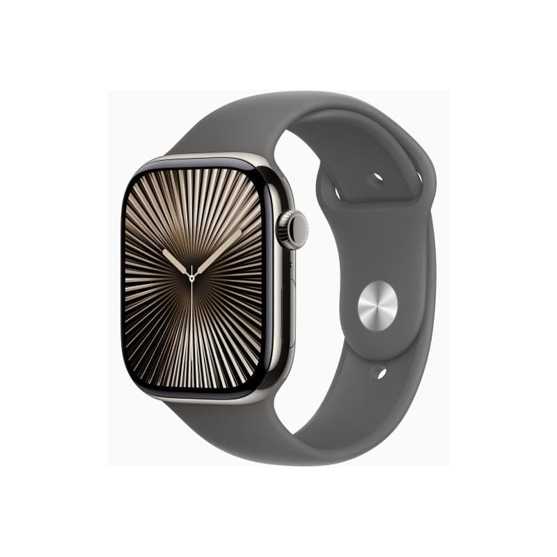 APPLE Watch Series 10 GPS + Cellular 46mm Natural Titanium Case with Stone Grey Sport Band - M/L
