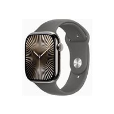 APPLE Watch Series 10 GPS + Cellular 46mm Natural Titanium Case with Stone Grey Sport Band - M/L