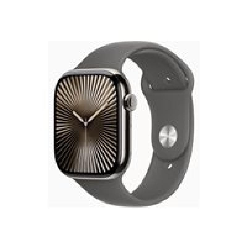 APPLE Watch Series 10 GPS + Cellular 46mm Natural Titanium Case with Stone Grey Sport Band - M/L