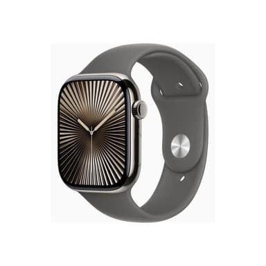 APPLE Watch Series 10 GPS + Cellular 46mm Natural Titanium Case with Stone Grey Sport Band - S/M