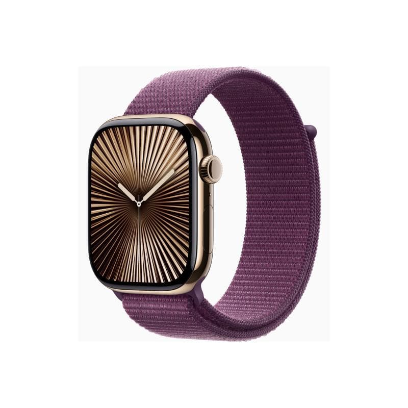 APPLE Watch Series 10 GPS + Cellular 46mm Rose Gold Aluminium Case with Plum Sport Loop