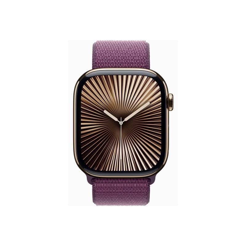 APPLE Watch Series 10 GPS + Cellular 46mm Rose Gold Aluminium Case with Plum Sport Loop