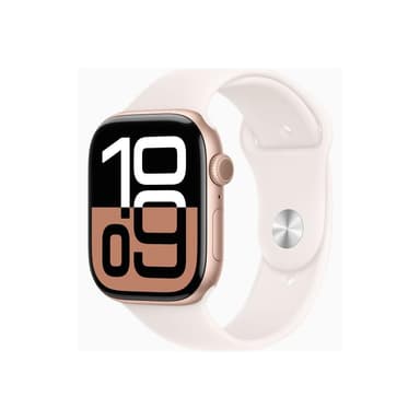 APPLE Watch Series 10 GPS + Cellular 46mm Rose Gold Aluminium Case with Light Blush Sport Band - S/M