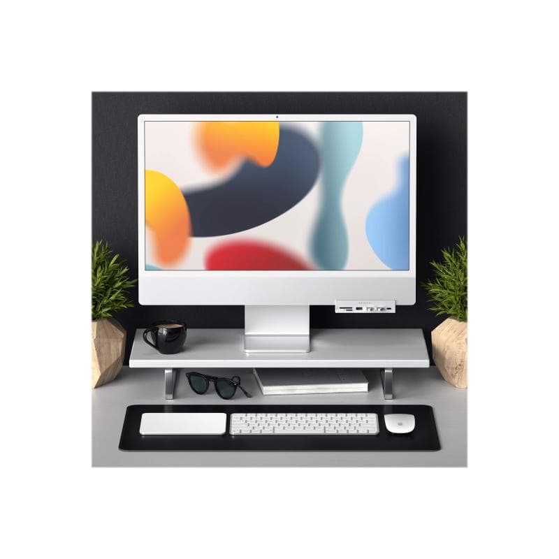 SATECHI Aluminum USB-C Clamp Hub for 24″ iMac silver