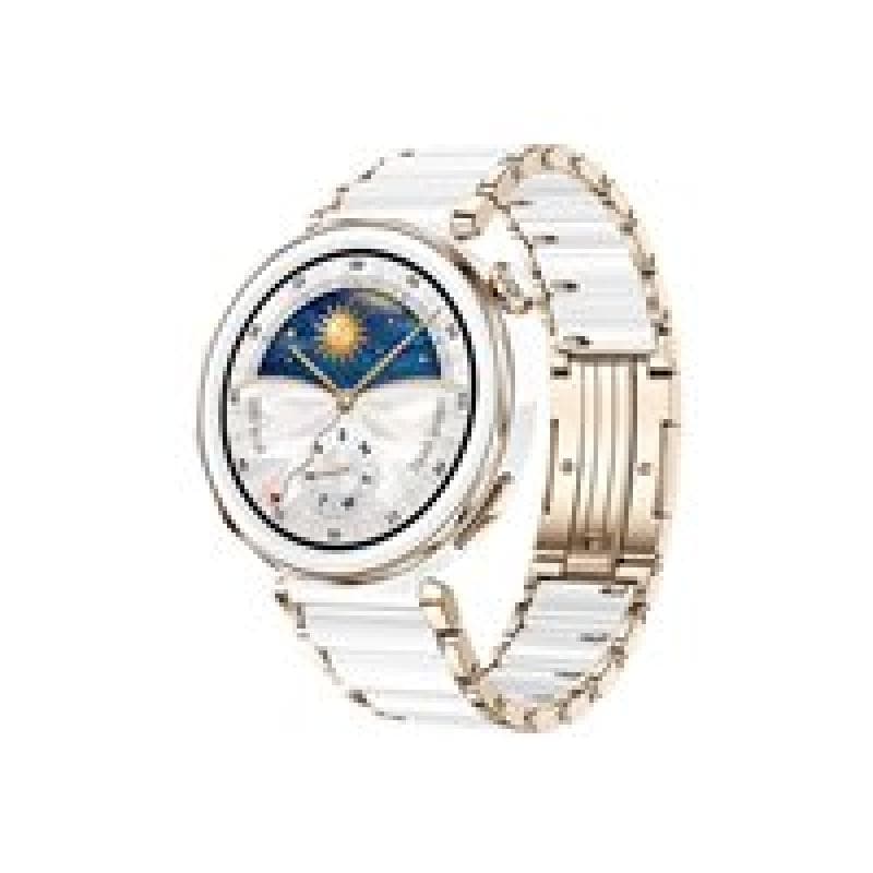 HUAWEI Watch GT5 PRO 42mm (Jana-B29C) (weiß, Gehäuse aus Keramik, weißes Armband aus Keramik-Titan) Telefonie