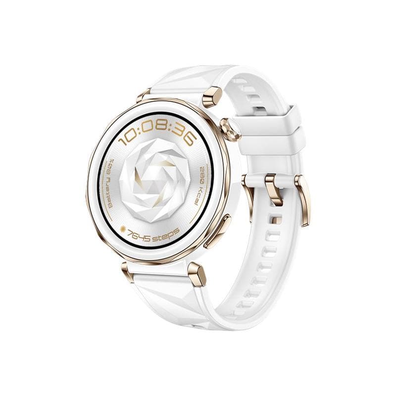 HUAWEI Watch GT5 PRO 42mm (Jana-B29F) (weiß, Gehäuse aus Keramik, weißes Fluorelastomer-Armband)