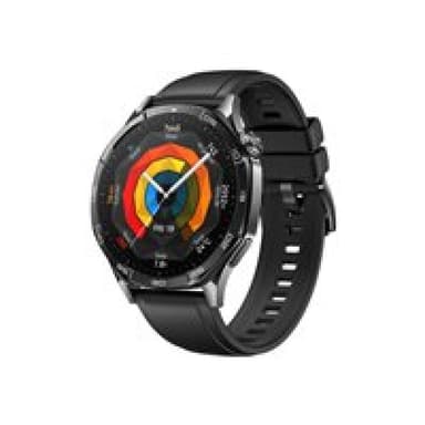 HUAWEI Watch GT5 46mm (Vili-B19F) (dunkelgrau, schwarzes Fluorelastomerarmband)