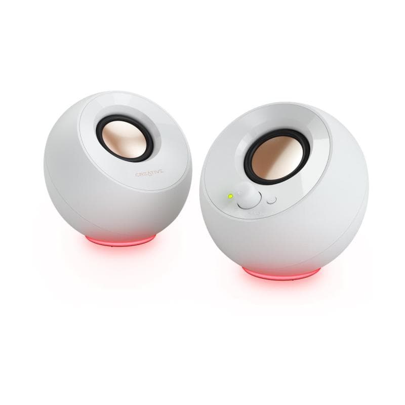 CREATIVE LABS Pebble SE (weiß, Bluetooth 5.3, USB-C, Klinke, RGB)