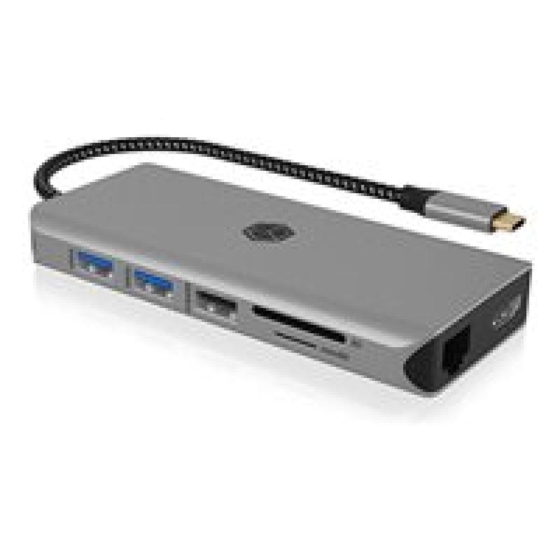 RAIDSONIC IB-DK4061-CPD (anthrazit, USB-A, USB-C, HDMI, Kartenleser, Gigabit LAN)