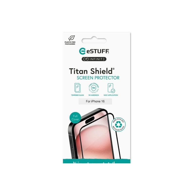 ESTUFF INFINITE Apple iPhone 16 Black Full Cover Titan (ES501421)